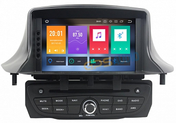 Штатное головное устройство для RENAULT Megane III 2009+, Fluence 2010+ черный привод на Android 8.0 Carmedia KDO-7237