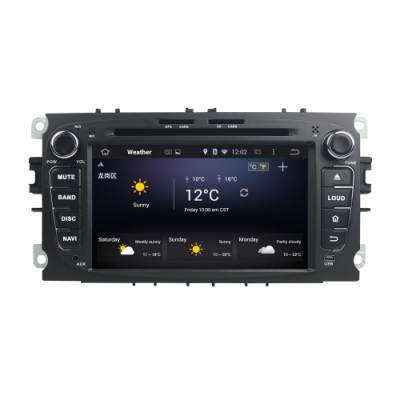 Штатное головное устройство для FORD Focus II, Mondeo, S-MAX, Galaxy, Tourneo, Transit Connect черный на Android 8.0 Carmedia KDO-7053 (овал)