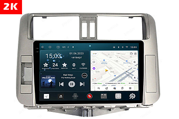 Автомагнитола штатная с 2K экраном RedPower 71065S Slim на Android 10 для Toyota Land Cruiser Prado 150 (09.2009-10.2013) серебро