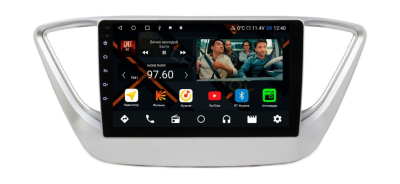 Штатная магнитола Hyundai Solaris 2017-2020, серебро на Android 11, DSP, 4G, IPS / QLED 2K, Carplay - Cardrox CD-4074