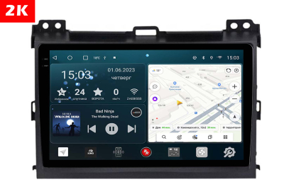 Автомагнитола штатная с 2K экраном Redpower 75182 на Android 10 для Toyota Land Cruiser Prado 120, Lexus GX 470 (2002-2009)