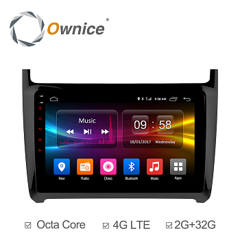 Штатная магнитола Ownice C500+ S9903P для Volkswagen Polo 2012-2016 (Android 6.0)
