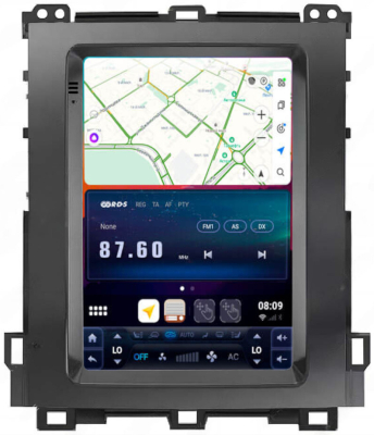 Магнитола Tesla для Toyota Land Cruiser Prado 120 2002-2009 high на Android 12 - Carmedia SF-9796-2-FW+KP-97-6128-TS10