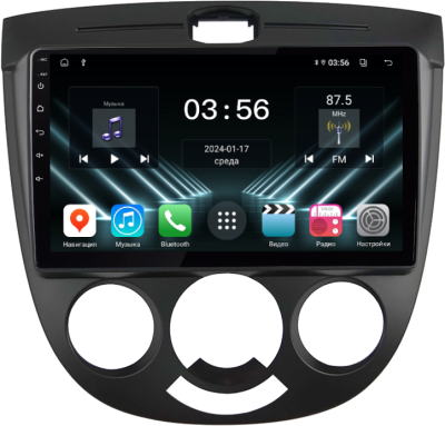 Штатная магнитола для Chevrolet Lacetti hatchback 2004-2013 кондиционер, цвет черный на Android 13 - FarCar (D/DX3038M хэтчбек черная кондей)
