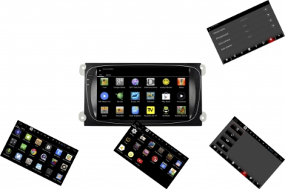 Штатное головное устройство Android 7.1 Carmedia DAFT-5695 для FORD Focus II, Mondeo, S-MAX, Galaxy, Tourneo, Transit Connect черный