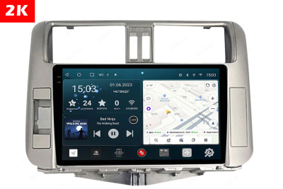 Автомагнитола штатная с 2K экраном Redpower 75065S на Android 10 для Toyota Land Cruiser Prado 150 (09.2009-10.2013) серебро