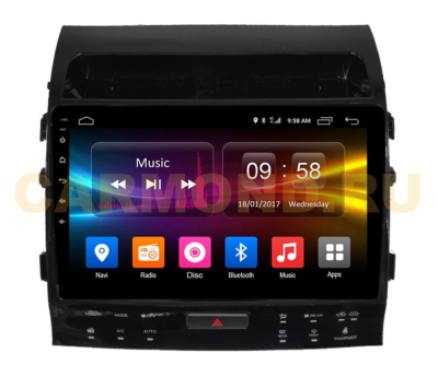 Штатная магнитола для Toyota Land Cruiser 200 2007-2015 (высокие комплектации) на Android 10, DSP, HDMI, Интерьерная подсветка - Carmedia OL-1620-2-A-D