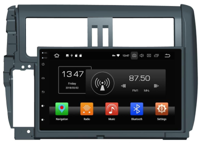 Штатная автомагнитола Toyota LC Prado 150 2009-2013 темно-серый Carmedia KD-9025-P6 Android 9.0 DSP