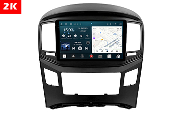 Автомагнитола штатная с 2K экраном RedPower 71214B Slim на Android 10 для Hyundai H1 2-поколение (2016-2021) чёрный