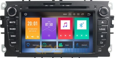 Штатное головное устройство для FORD Focus II, Mondeo, S-MAX, Galaxy, Tourneo, Transit Connect черный на Android 8.0 Carmedia KDO-7053 (овал)