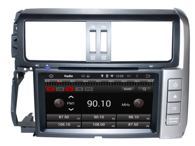 Штатное головное устройство для Toyota LC Prado 150 2009-2013 на Android 9.0 Carmedia KD-8015-P5 серебро