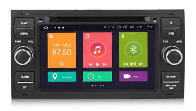 Магнитола для Ford (Черная): Focus 2 2005-2007, Transit 2006-2015, C-Max 2003-2010, Fusion 2005-2012 (230х120мм) на Android 10 - Carmedia MKD-7031B-P30