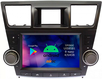 Штатная магнитола для Toyota Highlander 2, 2007-2014 на Android 14 - Airoc RMN-1122B