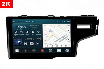 Автомагнитола штатная с 2K экраном Redpower 75237 на Android 10 для Honda Jazz, Fit (2014-2017) для автомобилей с правым рулём