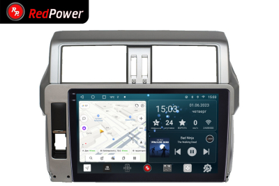 Автомагнитола штатная с 2K экраном RedPower 71265 Slim на Android 10 для Toyota Land Cruiser Prado 150 2014-2017