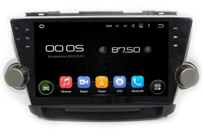 Штатное головное устройство для TOYOTA Highlander 2007-2013 U40 на Android 8.0 Carmedia KDO-1037