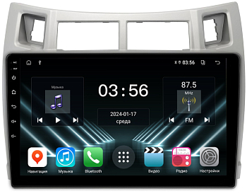 Штатная магнитола для Toyota Yaris, Platz 2005-2012, Vitz 2005-2011 на Android 13 - FarCar (D/DX3022M серебро)