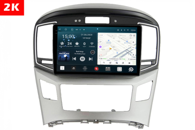 Автомагнитола штатная с 2K экраном Redpower 75214C на Android 10 для Hyundai H1 2-поколение (2016-2018) Версия рамки с часами