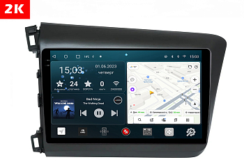 Автомагнитола штатная с 2K экраном Redpower 75132 на Android 10 для Honda Civic 9-поколение седан (01.2012-06.2015)