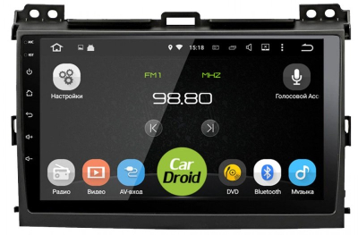 Штатная магнитола CarDroid RD-1105F для Toyota Land Cruiser Prado 120 (Android 10)