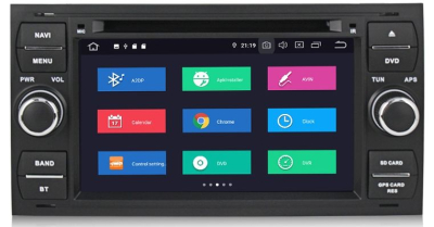 Штатное головное устройство Ford: Focus 2 2005-2007, Transit 2006-2015, C-Max 2003-2010, Fusion 2005-2012 (230х120мм) черный на Android 10 Carmedia MKD-F745B-P4N