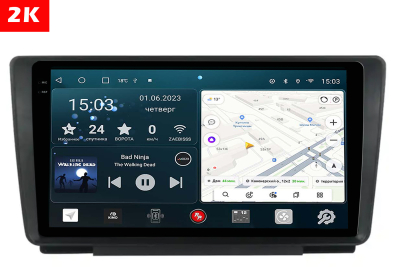 Автомагнитола штатная с 2K экраном RedPower 71055 Slim на Android 10 для Skoda Octavia A5 2-поколение (02.2004-04.2013)