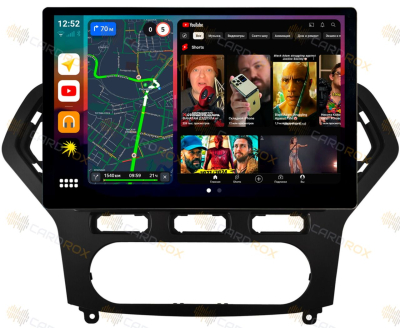 Штатная магнитола Ford Mondeo 4 2007-2010 дорестайл (кондиционер), черная на Android 10, DSP, 4G, IPS, Carplay - Cardrox CD-4893-13 (11-13 дюймов)