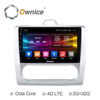 Штатная магнитола Ownice C500+ S9201P для Ford Focus 2 (Android 6.0) климат