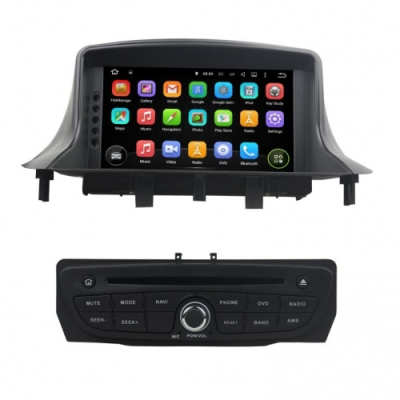 Штатное головное устройство для RENAULT Megane III 2009+, Fluence 2010+ черный привод на Android 8.0 Carmedia KDO-7237