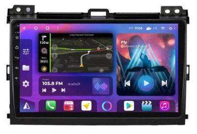 Штатная магнитола для Toyota Land Cruiser Prado 120 2002-09, Lexus GX470 (экран климата внизу) на Android 13, QLED/2K, 4G - FarCar S500 Plus (456M)