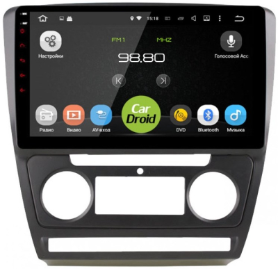 Штатная магнитола CarDroid RD-3202FB для Skoda Octavia A5 (Android 10) черный