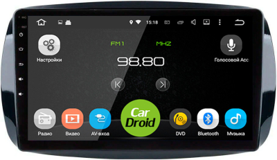 Штатная магнитола Roximo CarDroid RD-2509F для Smart Fortwo 3, Forfour 2, 2014-2022 (Android 10) DSP
