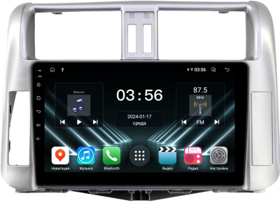 Штатная магнитола для Toyota Land Cruiser Prado 150 2009-2013 на Android 13 - FarCar (D/DX065M серебро)