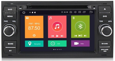 Штатное головное устройство Ford: Focus 2 2005-2007, Transit 2006-2015, C-Max 2003-2010, Fusion 2005-2012 (230х120мм) черный на Android 10 Carmedia MKD-F745B-P4N