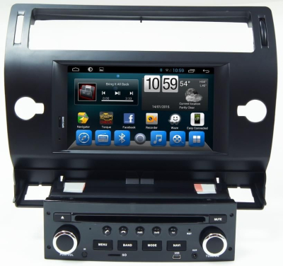 Штатное головное устройство для Citroen C4 2004-2011 черный на Android 8.1 Carmedia KR-7066-b-S9