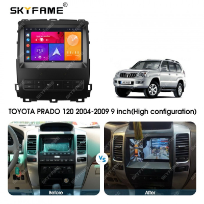 Штатная магнитола для Toyota Land Cruiser Prado 120, Lexus GX 470 2002-2009 (высокие комплектации) на Android 10, DSP, HDMI, Интерьерная подсветка - Carmedia SF-9696-2-D