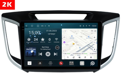 Автомагнитола штатная с 2K экраном RedPower 71025 Slim на Android 10 для Hyundai Creta