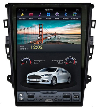 Магнитола Tesla для Ford Mondeo 5 2015+ кондиционер на Android 9.0 Carmedia ZF-1201-m-DSP