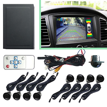 Парковочный радар с входом для 2х камер (Видеопарктроник) ROXIMO RPV-002