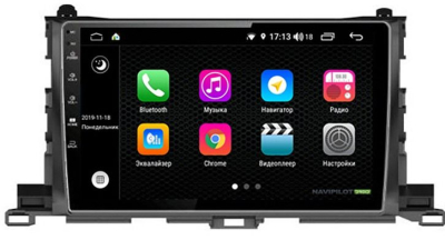 Штатное головное устройство Toyota Highlander (2014-) 10 дюймов на Android 10 NaviPilot NPD10L-WTG-T467-10