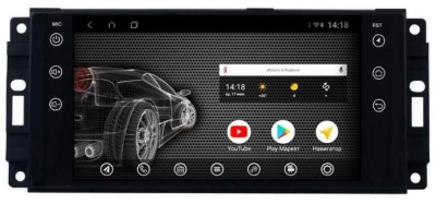 Штатная автомагнитола VOMI ST8718-TS9 для Jeep, Dodge, Chrysler (красная подсветка) на Android 10