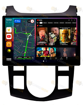 Штатная магнитола Kia Cerato 2009-2012 климат (черная) на Android 10, DSP, 4G, IPS, Carplay - Cardrox CD-4518-13 (11-13 дюймов)