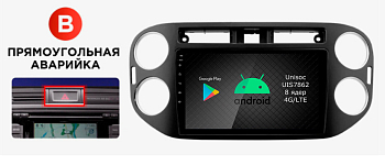 Штатная магнитола Roximo 2K / RI-3704B для Volkswagen Tiguan, 2011-2017 Black на Android 12 (8/128Gb)