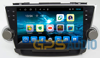 Головное устройство 10 дюймов Toyota Highlander 2012-2014 на Android 8.1 CARMEDIA KR-1027-T8