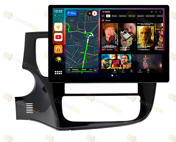 Штатная магнитола Mitsubishi Outlander 3 2012-2019 (для авто без круга) на Android 10, DSP, 4G, IPS, Carplay - Cardrox CD-4080-13 (11-13 дюймов)