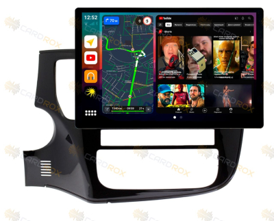 Штатная магнитола Mitsubishi Outlander 3 2012-2019 (для авто без круга) на Android 10, DSP, 4G, IPS, Carplay - Cardrox CD-4080-13 (11-13 дюймов)