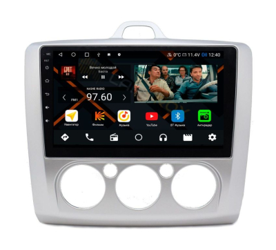 Штатная магнитола Ford Focus II 2005-2011 кондиционер (серебро) на Android 11, DSP, 4G, IPS / QLED 2K, Carplay - Cardrox CD-4033