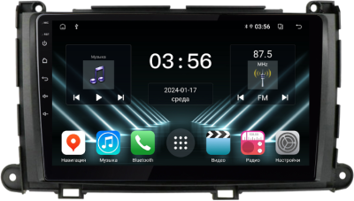 Штатная магнитола для Toyota Sienna 3 2010-2014 на Android 13 - FarCar (D/DX3006M)