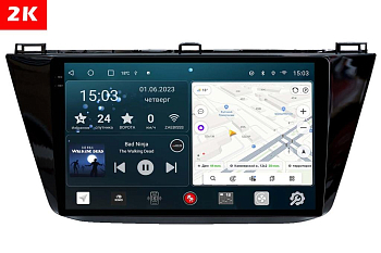 Автомагнитола штатная с 2K экраном RedPower 71403 Slim на Android 10 для Volkswagen Tiguan 2017+ Автомагнитола штатная с 2K экраном RedPower 71403 Slim на Android 10 для Volkswagen Tiguan 2017+