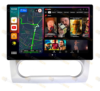 Штатная магнитола Ford Focus II 2005-2011 рамка под климат (серебро) на Android 10, DSP, 4G, IPS, Carplay - Cardrox CD-4081-13 (11-13 дюймов)